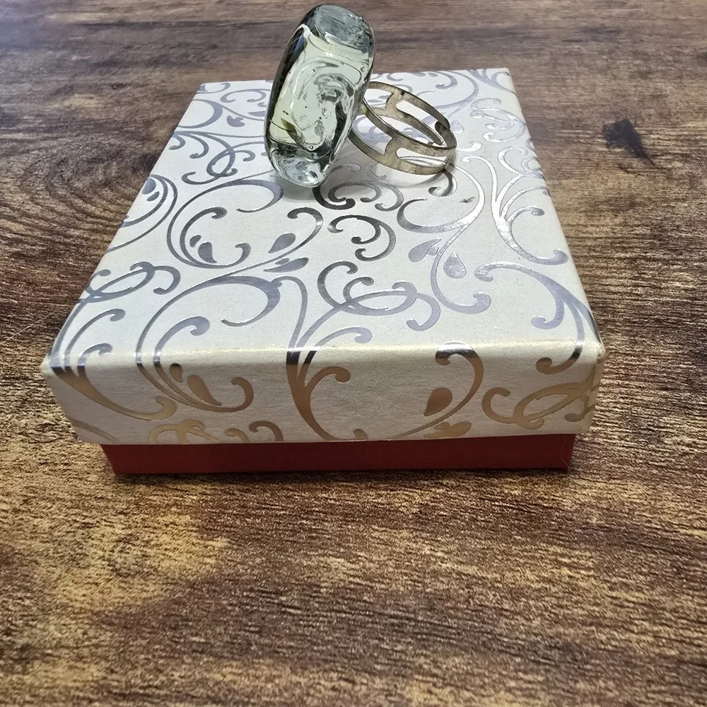 large square stone ring women's size 8.5